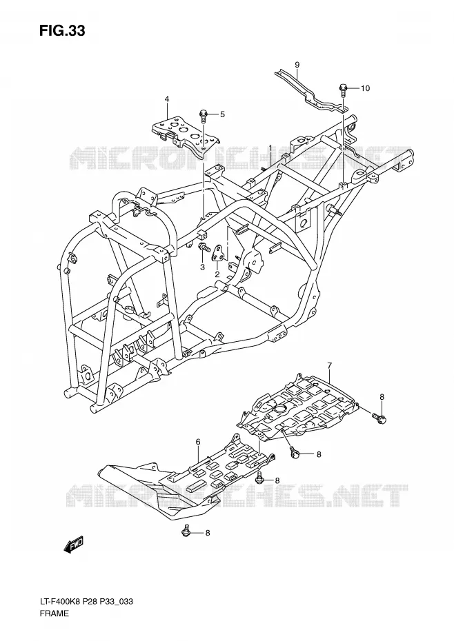 FRAME Suzuki QUAD 400 KINGQUAD 2009  LT-F400K9(P28/P33)