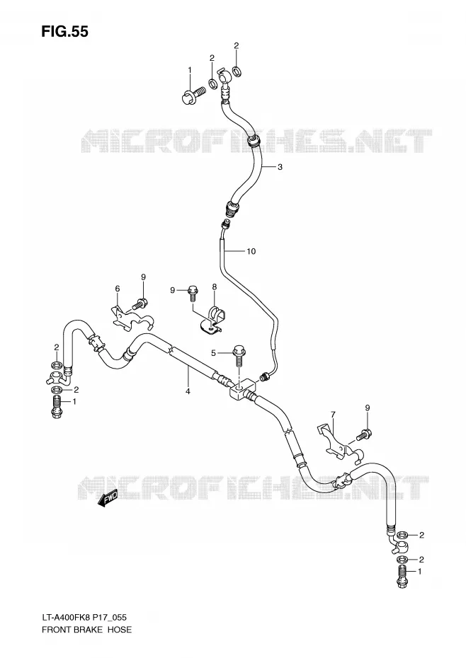 FRONT REMSLANG Suzuki QUAD 400 KINGQUAD 2010  LT-A400FL0(P17)