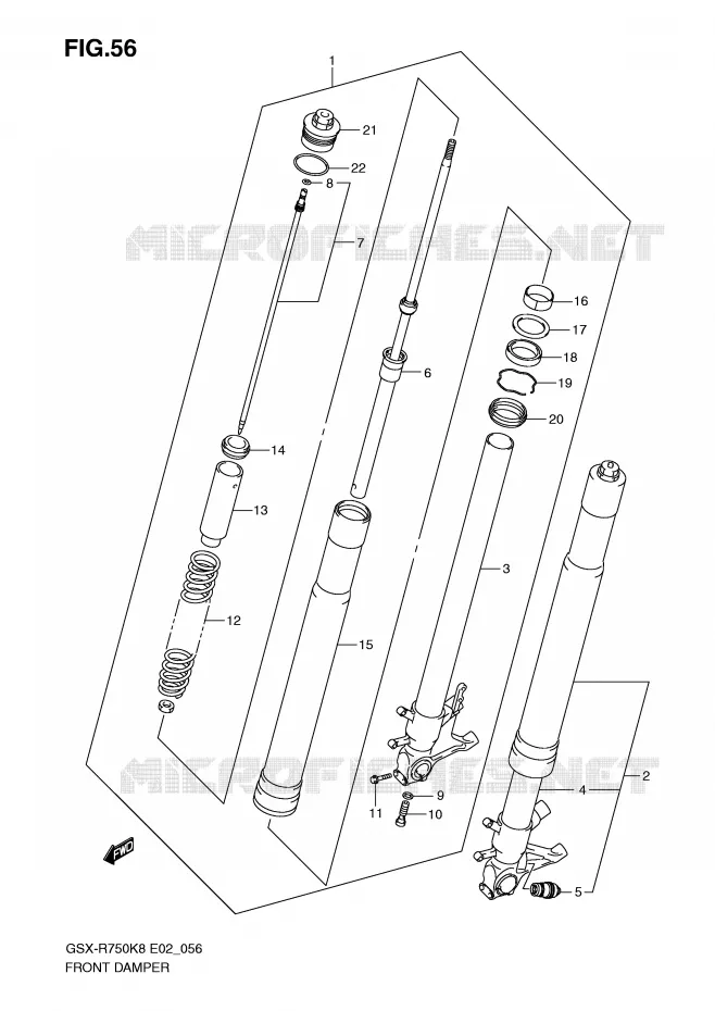 FRONT SCHOKDEMPER Suzuki MOTO 750 GSX-R 2010  GSX-R750L0(E2)