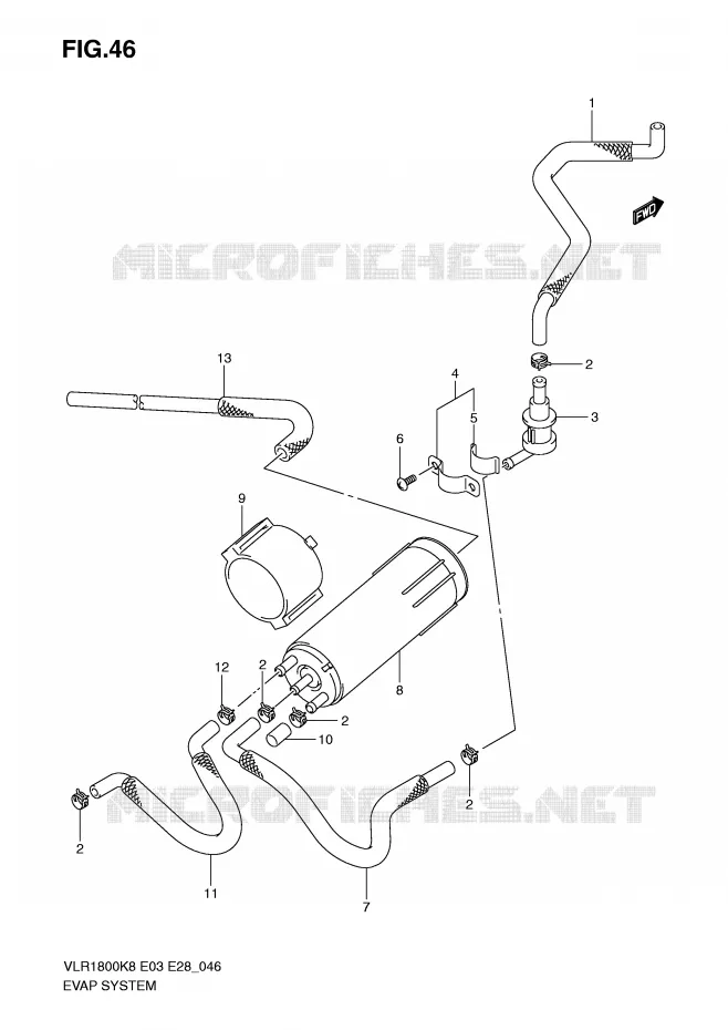 FUEL EVAP SYSTEM (E33) Suzuki MOTO 1800 BOULEVARD 2010  VLR1800L0(E3/E28)