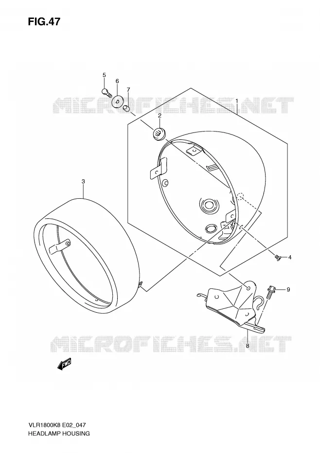 HEADLIGHT BOWL Suzuki MOTO 1800 BOULEVARD 2008  VLR1800U2K8(E2)