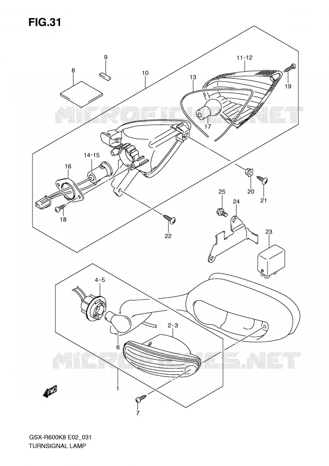 INDICATOREN Suzuki MOTO 600 GSX-R 2008  GSX-R600U2K8(E2)