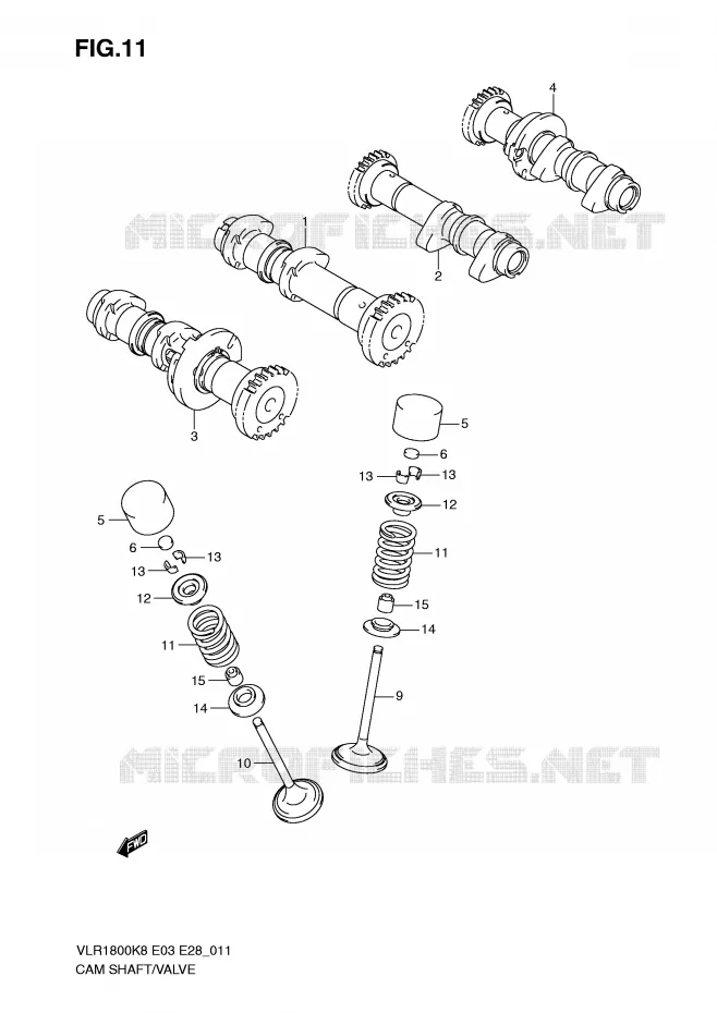 NOKKENAS - VALVES Suzuki MOTO 1800 BOULEVARD 2008  VLR1800K8(E3/E28)