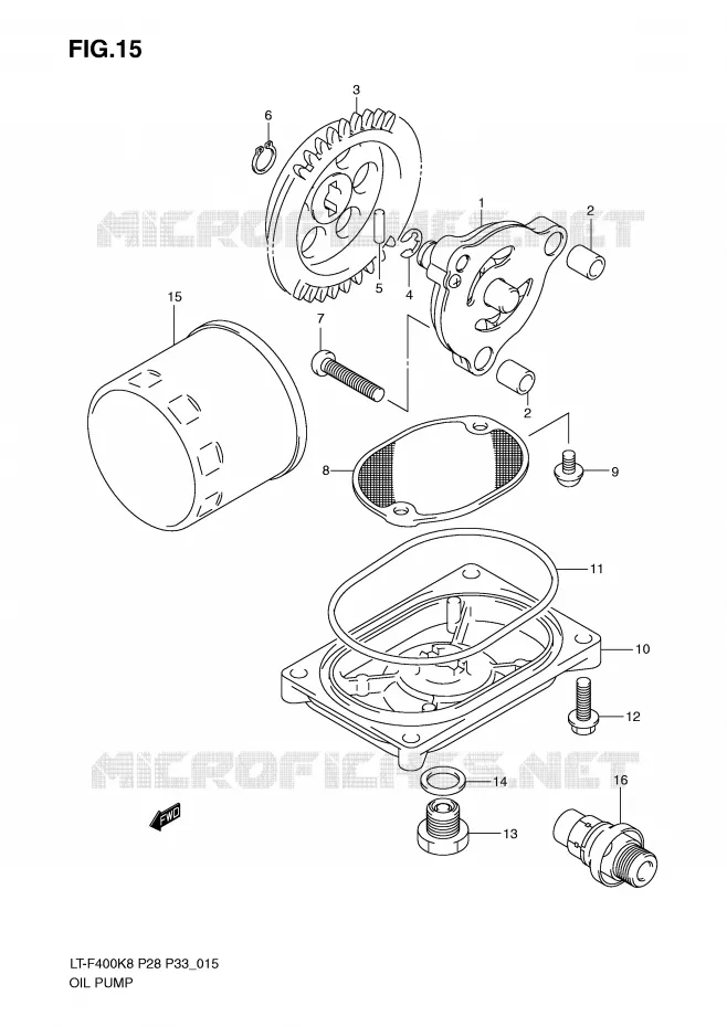 OLIEPOMP Suzuki QUAD 400 KINGQUAD 2009  LT-F400K9(P28/P33)