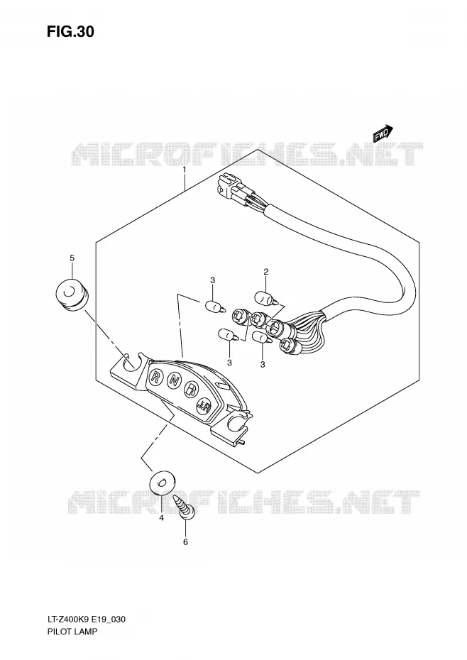 PILOT LAMPEN Suzuki QUAD 400 QUADSPORT 2009  LT-Z400K9(E19)