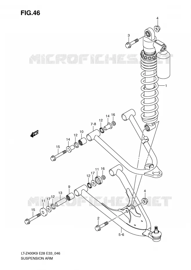SCHOKDEMPER - VORKBEEN Suzuki QUAD 400 QUADSPORT 2010  LT-Z400L0(E28/E33)