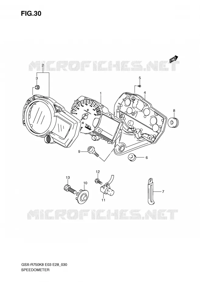SNELHEIDSMETER Suzuki MOTO 750 GSX-R 2010  GSX-R750L0(E3/E28)