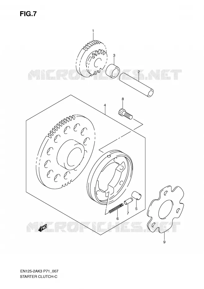 STARTMOTOR CLUTCH Suzuki MOTO 125 EN 2007  EN125-2AK7(P71)