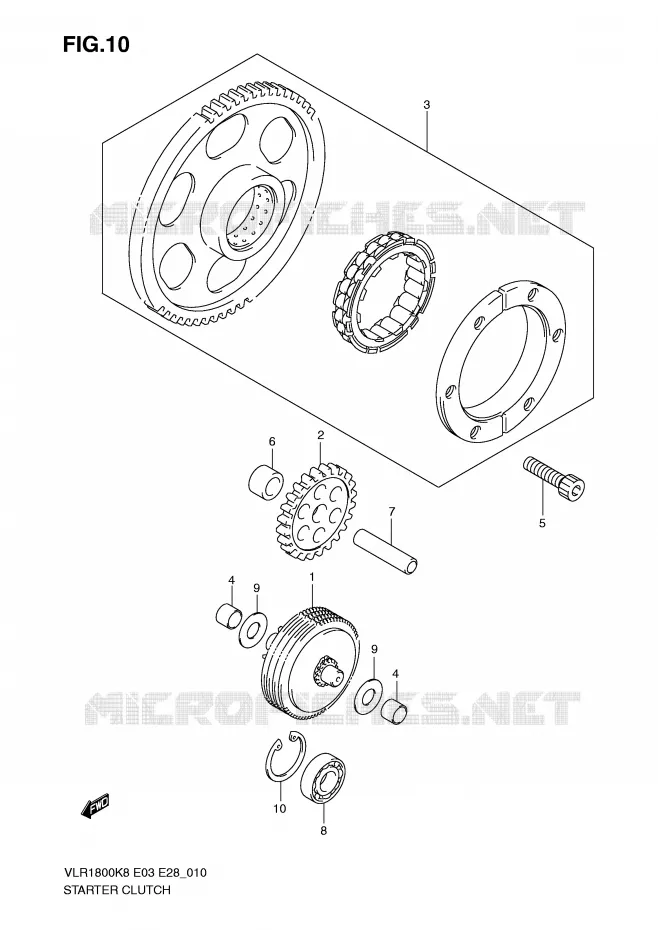 STARTMOTOR CLUTCH Suzuki MOTO 1800 INTRUDER 2009  VLR1800K9(E3/E28)