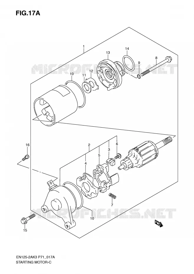 STARTMOTOR (DENSO) Suzuki MOTO 125 EN 2008  EN125-2AK8(P71)