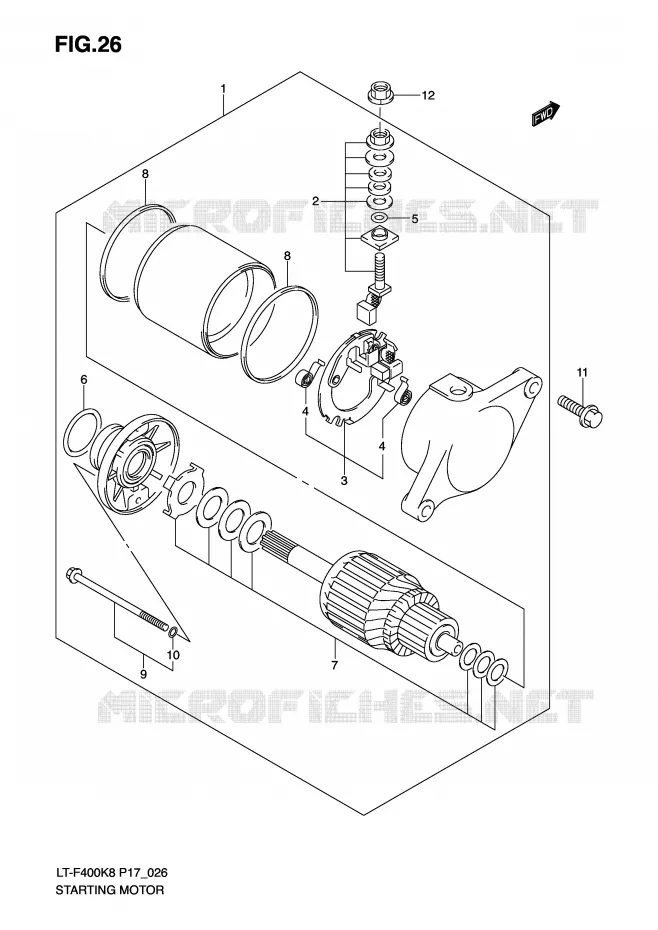 STARTMOTOR (MODEL K8/K9) Suzuki QUAD 400 KINGQUAD 2008  LT-F400K8(P17)