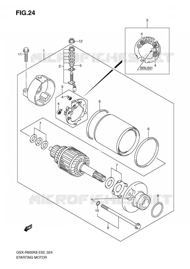 STARTMOTOR Suzuki MOTO 600 GSX-R 2009  GSX-R600UFK9(E2)