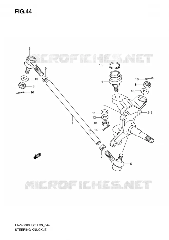 STUURINRICHTINGS - HUB Suzuki QUAD 400 QUADSPORT 2009  LT-Z400ZK9(E28/E33)