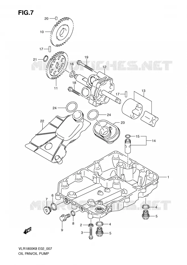 SUMP - OLIEPOMP  Suzuki MOTO 1800 INTRUDER 2010  VLR1800L0(E2)