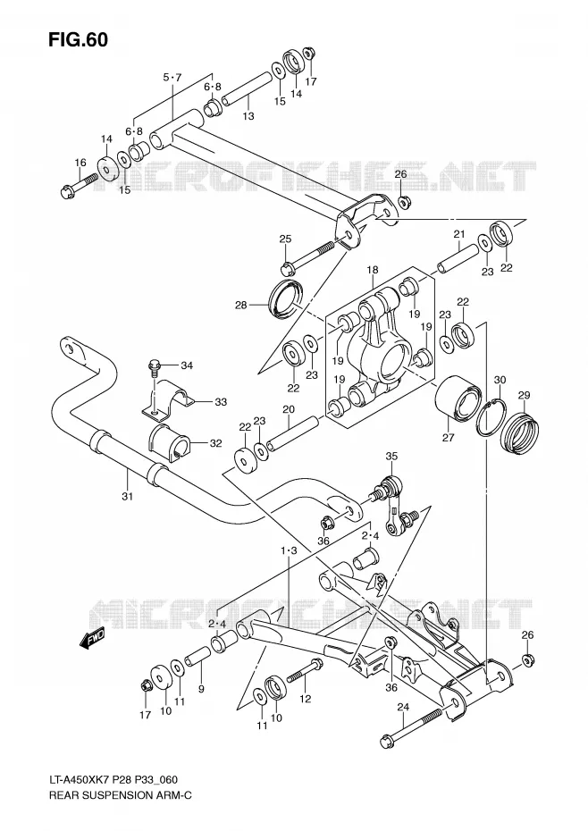 SWINGARM (MODEL K7) Suzuki QUAD 450 KINGQUAD 2009  LT-A450XZK9(P28/P33)