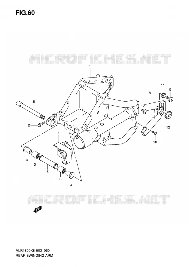 SWINGARM Suzuki MOTO 1800 INTRUDER 2008  VLR1800TK8(E2)