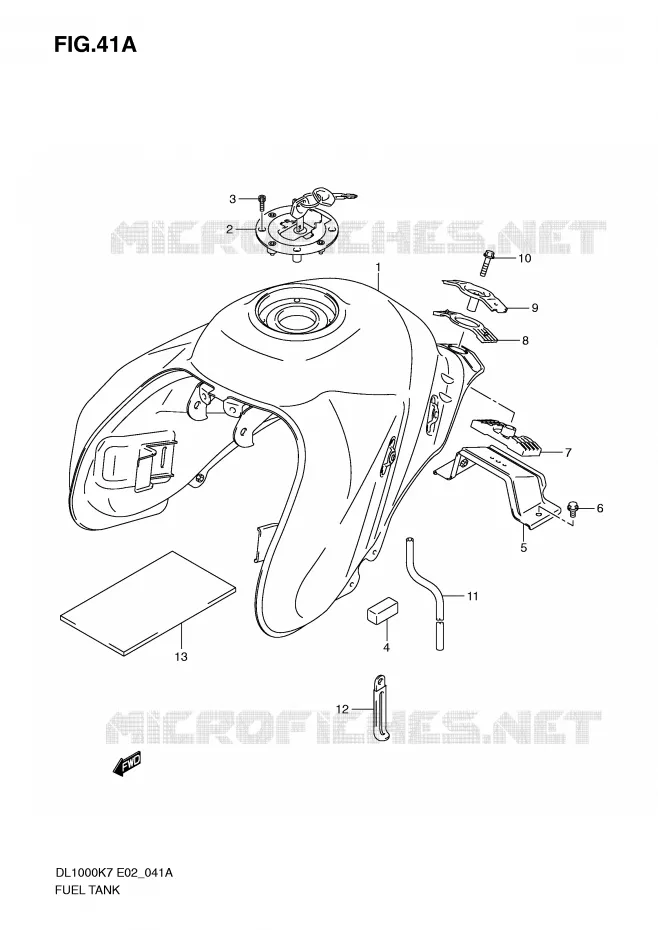 BENZINETANK (MODEL K9/L0) Suzuki MOTO 1000 V-STROM 2010  DL1000L0(P37)