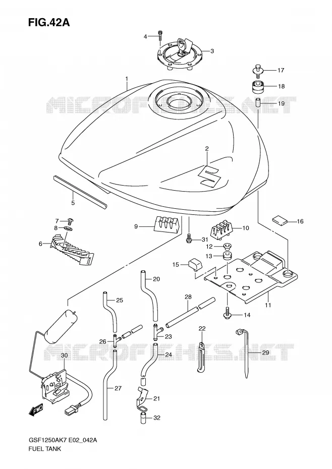 BENZINETANK (MODEL K9) Suzuki MOTO 1250 BANDIT-N 2007  GSF1250AK7(E2)