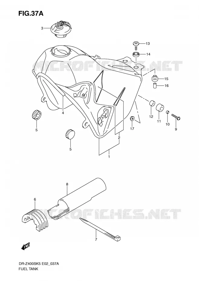 BENZINETANK (MODEL K9) Suzuki MOTO 400 DR-Z 2006  DR-Z400SK6(E2)