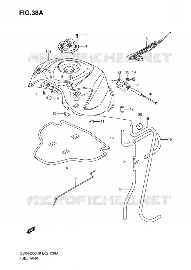 BENZINETANK (MODEL K9) Suzuki MOTO 600 GSX-R 2009  GSX-R600UEK9(E2)