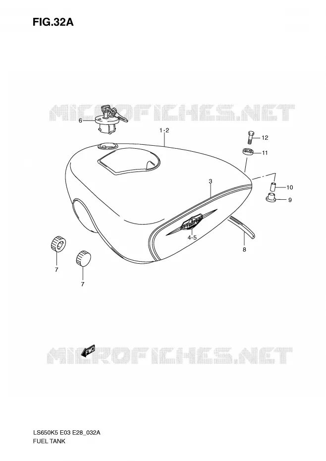 BENZINETANK (MODEL K9) Suzuki MOTO 650 BOULEVARD 2005  LS650K5(E3/E28)