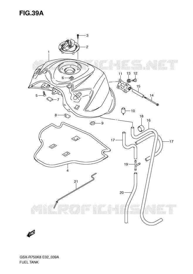BENZINETANK (MODEL K9) Suzuki MOTO 750 GSX-R 2009  GSX-R750UFK9(E2)