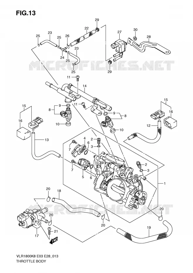 BRANDSTOFINJECTIE ASSY Suzuki MOTO 1800 BOULEVARD 2008  VLR1800TK8(E3/E28)