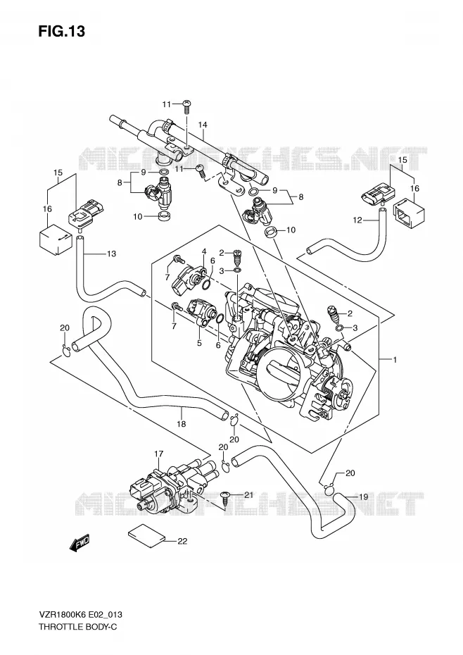 BRANDSTOFINJECTIE ASSY Suzuki MOTO 1800 INTRUDER 2007  VZR1800ZU2K7(E2)