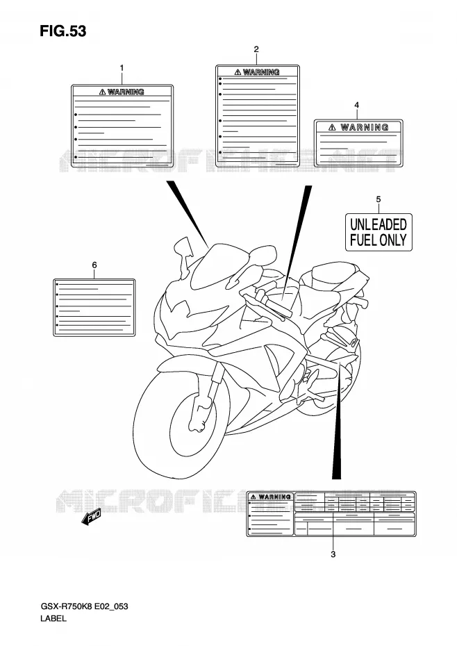 ETIKET Suzuki MOTO 750 GSX-R 2008  GSX-R750K8(E2)
