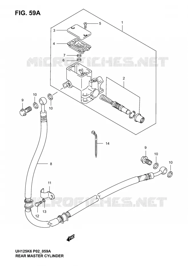 FIG. 59A (H-11) REAR MASTER CYLINDER (MODEL K4/K5/K6) Suzuki SCOOTER 125 BURGMAN 2003  UH125K3(P2)