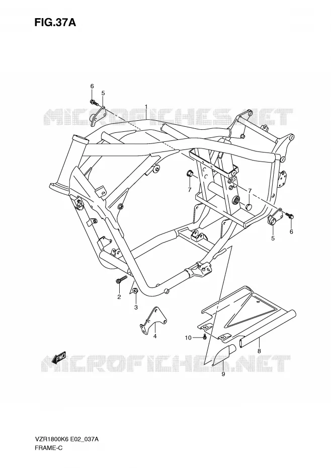 FRAME (MODEL K9/L0) Suzuki MOTO 1800 INTRUDER 2009  VZR1800NUK9(E2)