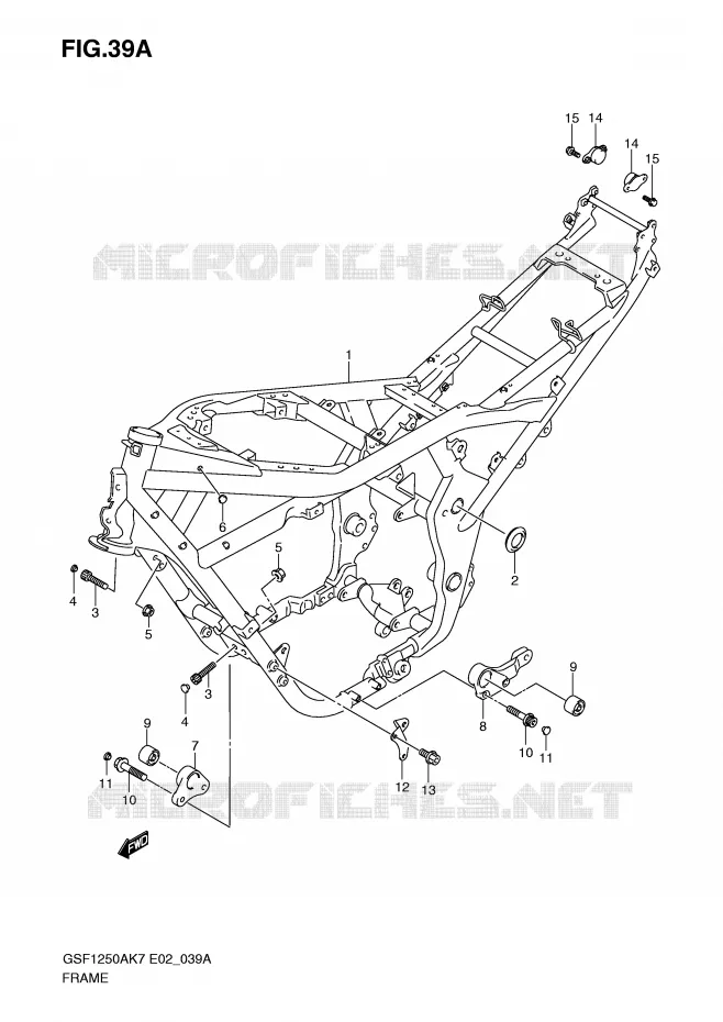 FRAME (MODEL K9) Suzuki MOTO 1250 BANDIT-N 2008  GSF1250K8(E2)
