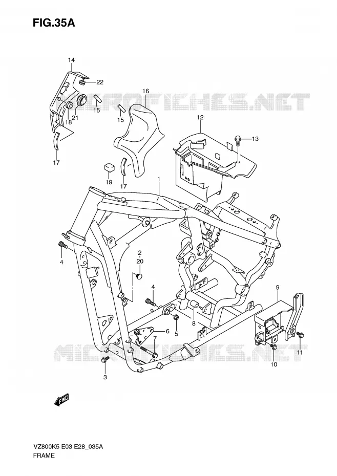FRAME (MODEL K9) Suzuki MOTO 800 MARAUDER 2009  VZ800K9(E3/E28)