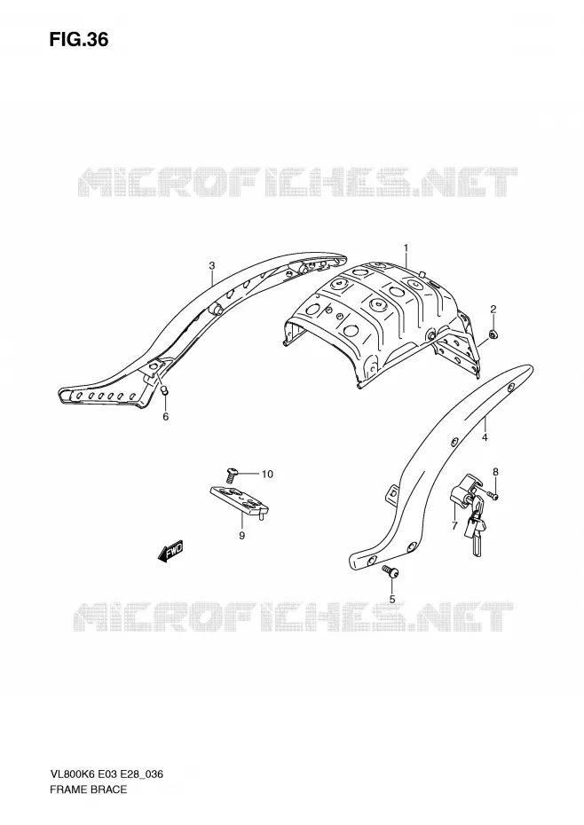FRAME ONDERSTEUNING Suzuki MOTO 800 VOLUSIA 2007  VL800TK7(E3/E28)