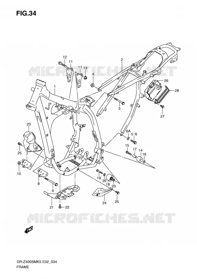 FRAME Suzuki MOTO 400 DR-Z 2007  DR-Z400SMUK7(E2)