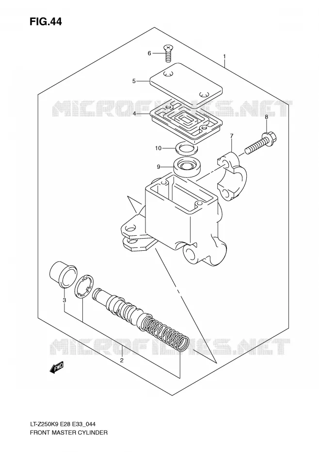 FRONT HOOFDREMCILINDER Suzuki QUAD 250 QUADSPORT 2010  LT-Z250ZL0(E28/E33)