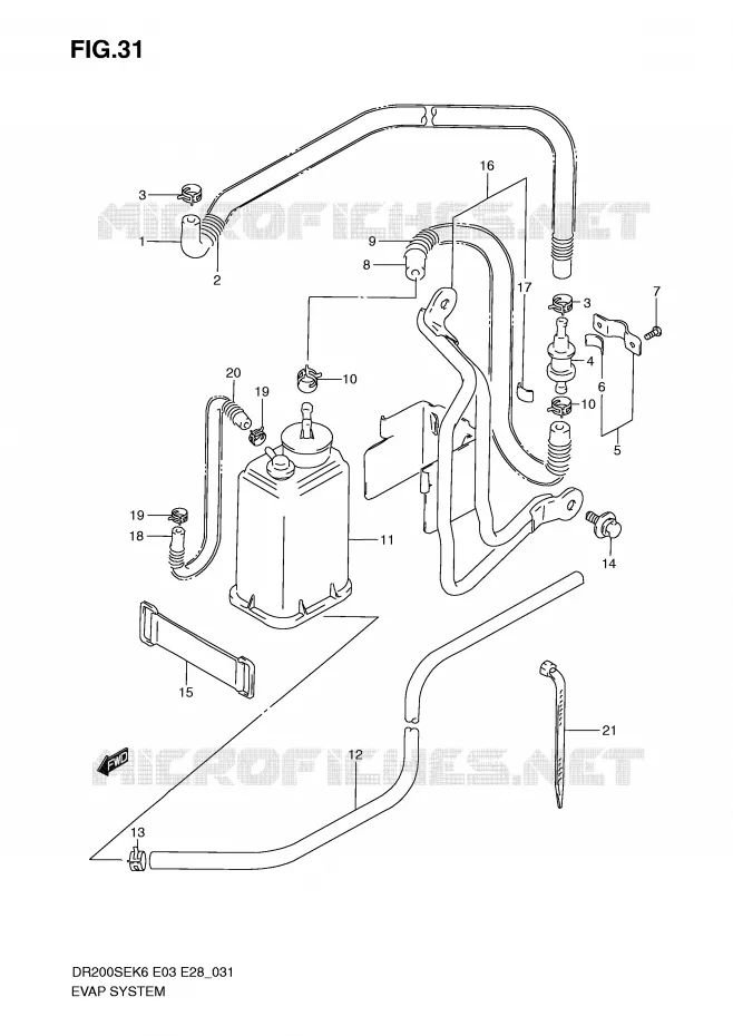 FUEL EVAP SYSTEM (E33) Suzuki MOTO 200 DR 2009  DR200SEK9(E3/E28)