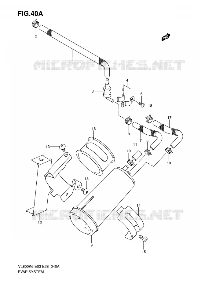 FUEL EVAP SYSTEM (MODEL K9/L0 E33) Suzuki MOTO 800 VOLUSIA 2010  VL800TL0(E3/E28)