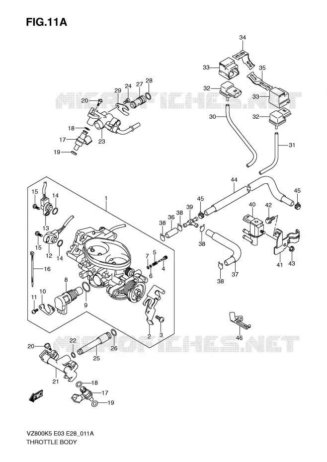 GASKLEPHUIS (MODEL K9) Suzuki MOTO 800 MARAUDER 2007  VZ800K7(E3/E28)