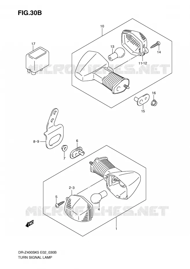 INDICATOREN (MODEL K9) Suzuki MOTO 400 DR-Z 2009  DR-Z400SK9(E2)