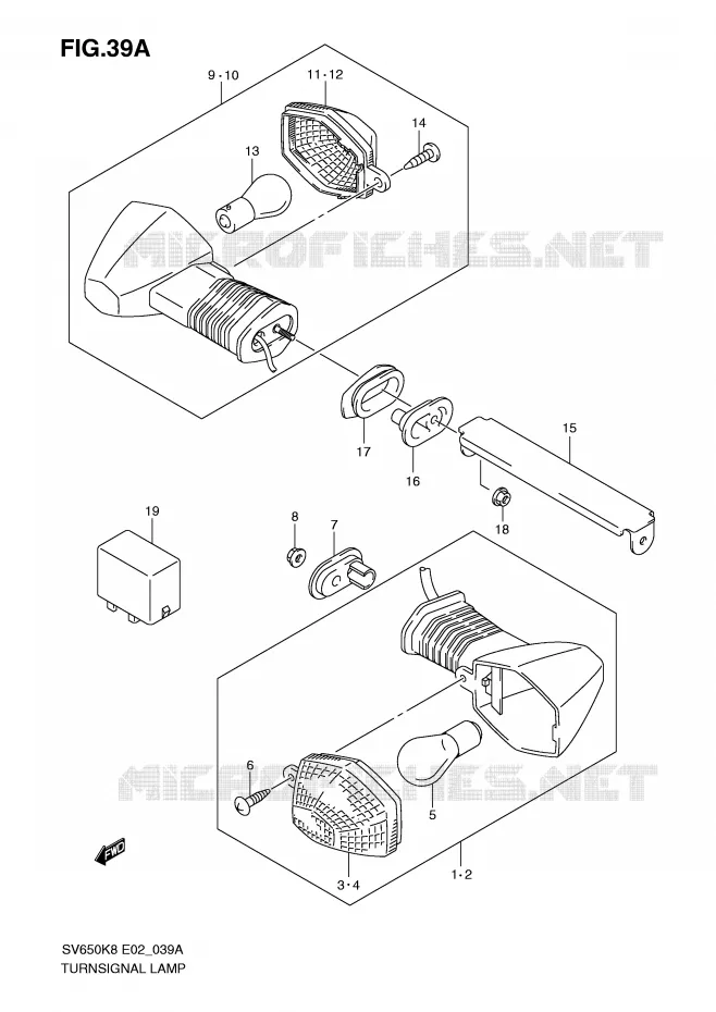 INDICATOREN (SV650SK9/SAK9/SUK9/SUAK9/SL0/SAL0/SUL0/ASUL0) Suzuki MOTO 650 SV 2008  SV650UAK8(E2)