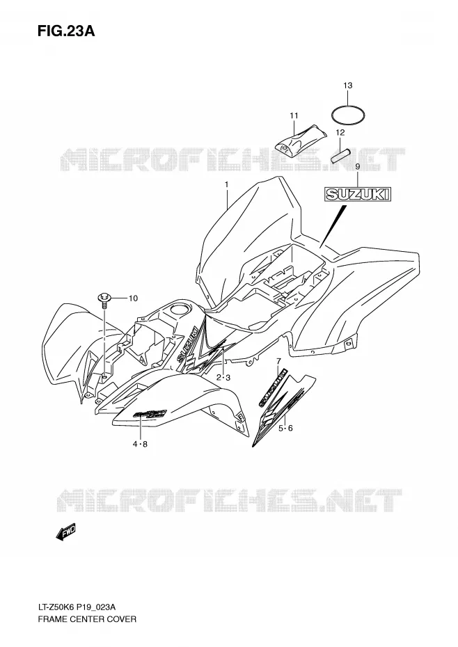 KUIP (MODEL K8/K9) Suzuki QUAD 50 QUADSPORT 2010  LT-Z50L0(P19)