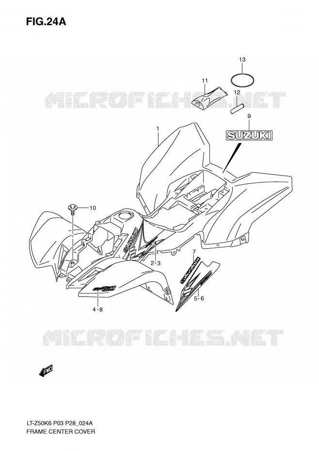 KUIP (MODEL K8/K9) Suzuki QUAD 50 QUADSPORT 2010  LT-Z50L0(P3/P28)
