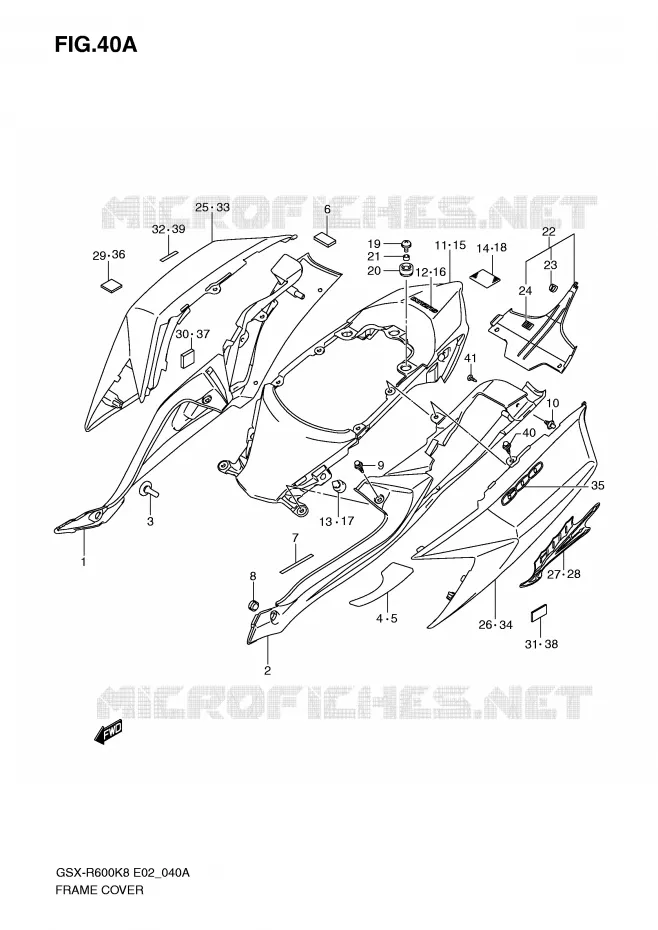 KUIP (MODEL K9) Suzuki MOTO 600 GSX-R 2008  GSX-R600U2K8(E2)