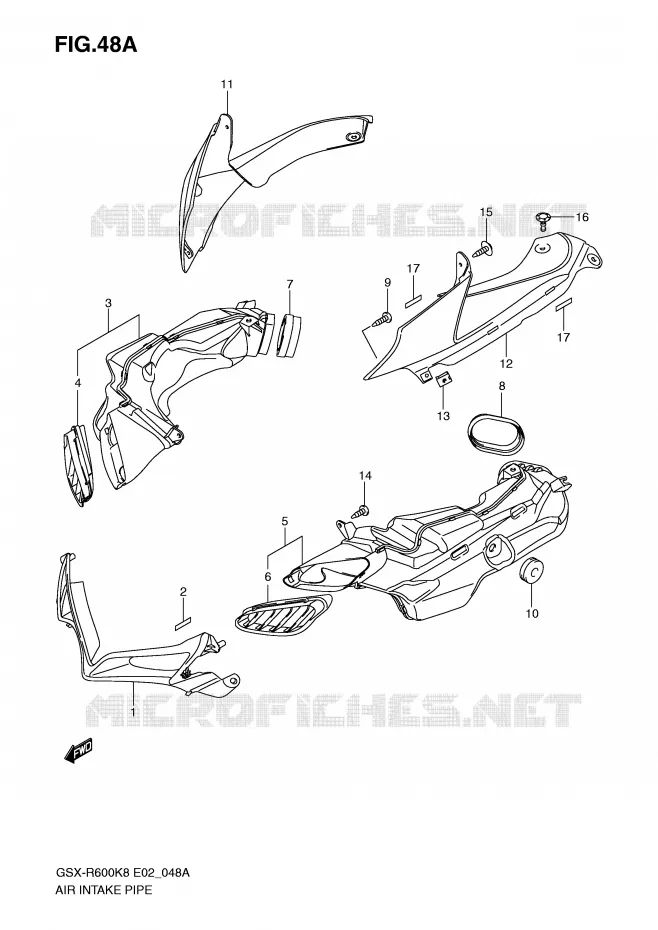 LUCHTINLAAT (MODEL K9) Suzuki MOTO 600 GSX-R 2009  GSX-R600UEK9(E2)