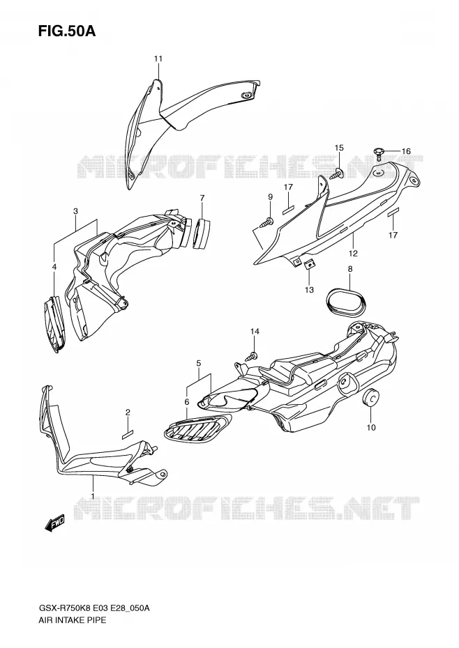 LUCHTINLAAT (MODEL K9) Suzuki MOTO 750 GSX-R 2009  GSX-R750K9(E3/E28)