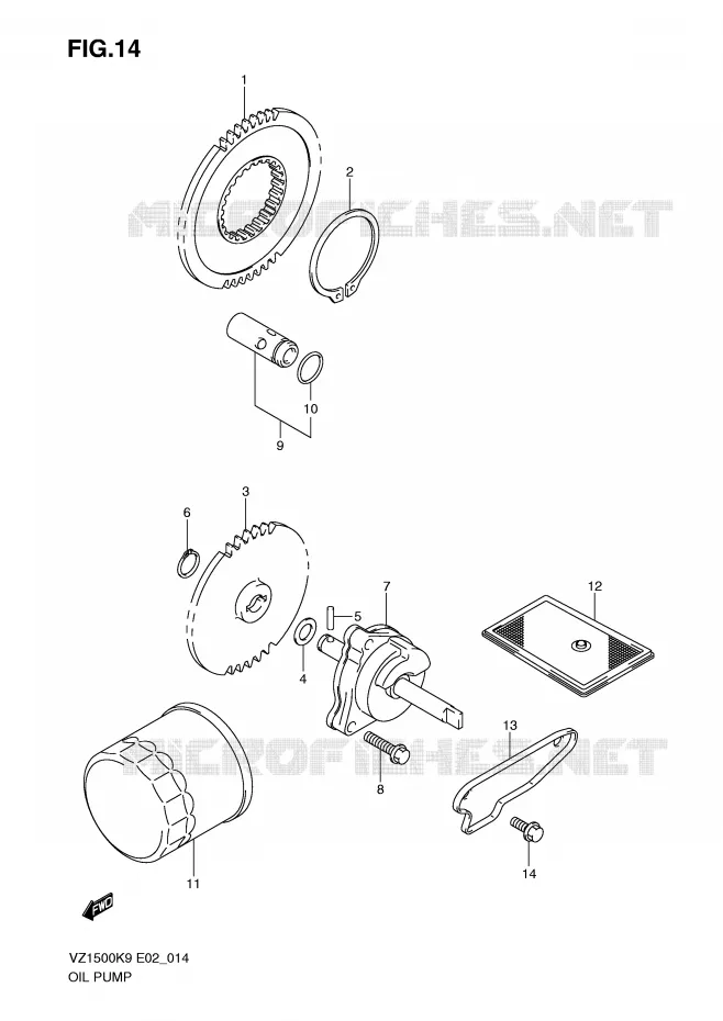 OLIEPOMP Suzuki MOTO 1500 BOULEVARD-M91 2010  VZ1500L0(E2)
