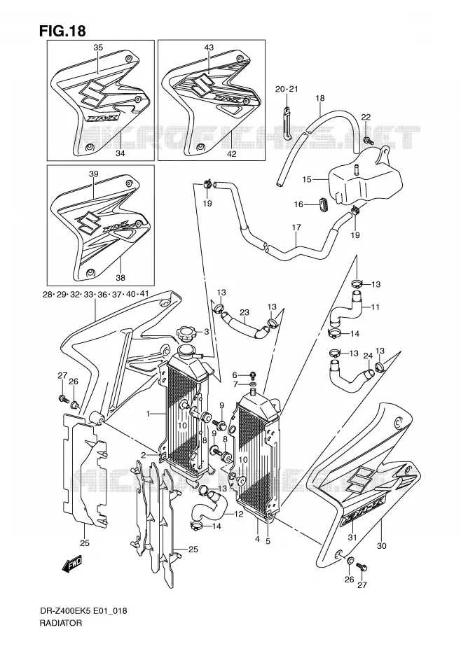 RADIATOR Suzuki MOTO 400 DR-Z 2006  DR-Z400EK6(E1)
