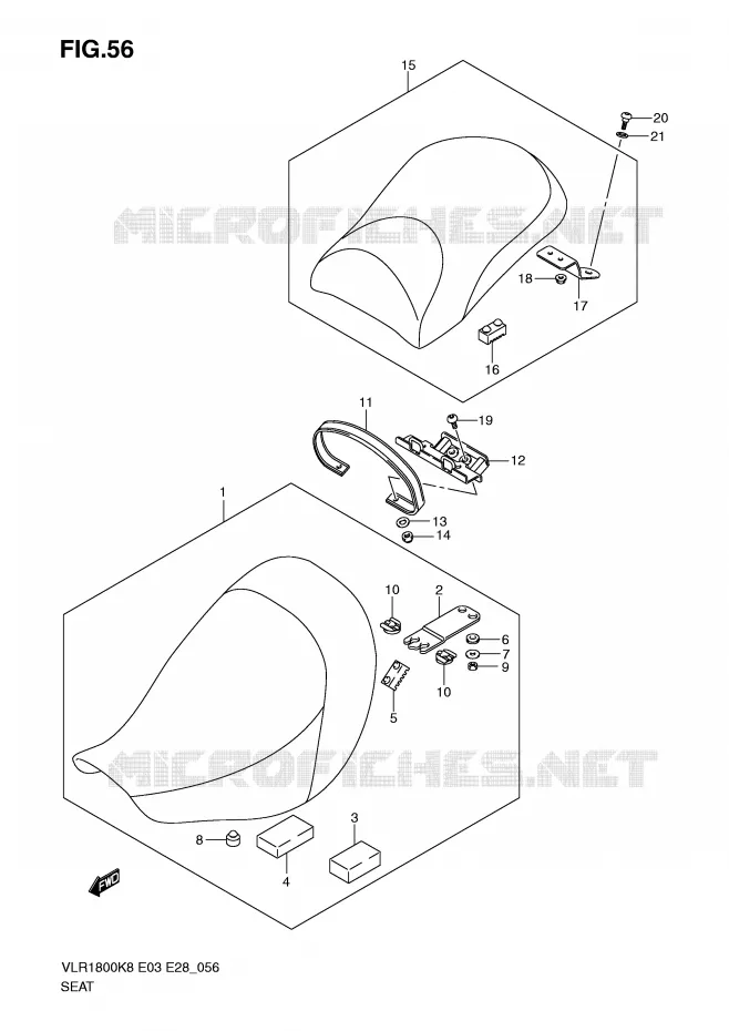 SEAT (VLR1800K8/K9/L0) Suzuki MOTO 1800 INTRUDER 2009  VLR1800K9(E3/E28)