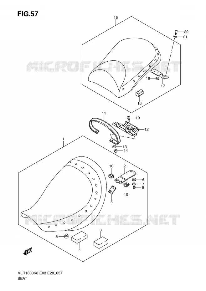 SEAT (VLR1800TK8/TK9/TL0) Suzuki MOTO 1800 BOULEVARD 2008  VLR1800TK8(E3/E28)